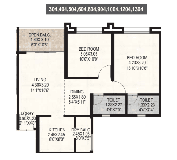 Unit plan - 727 sq.ft.