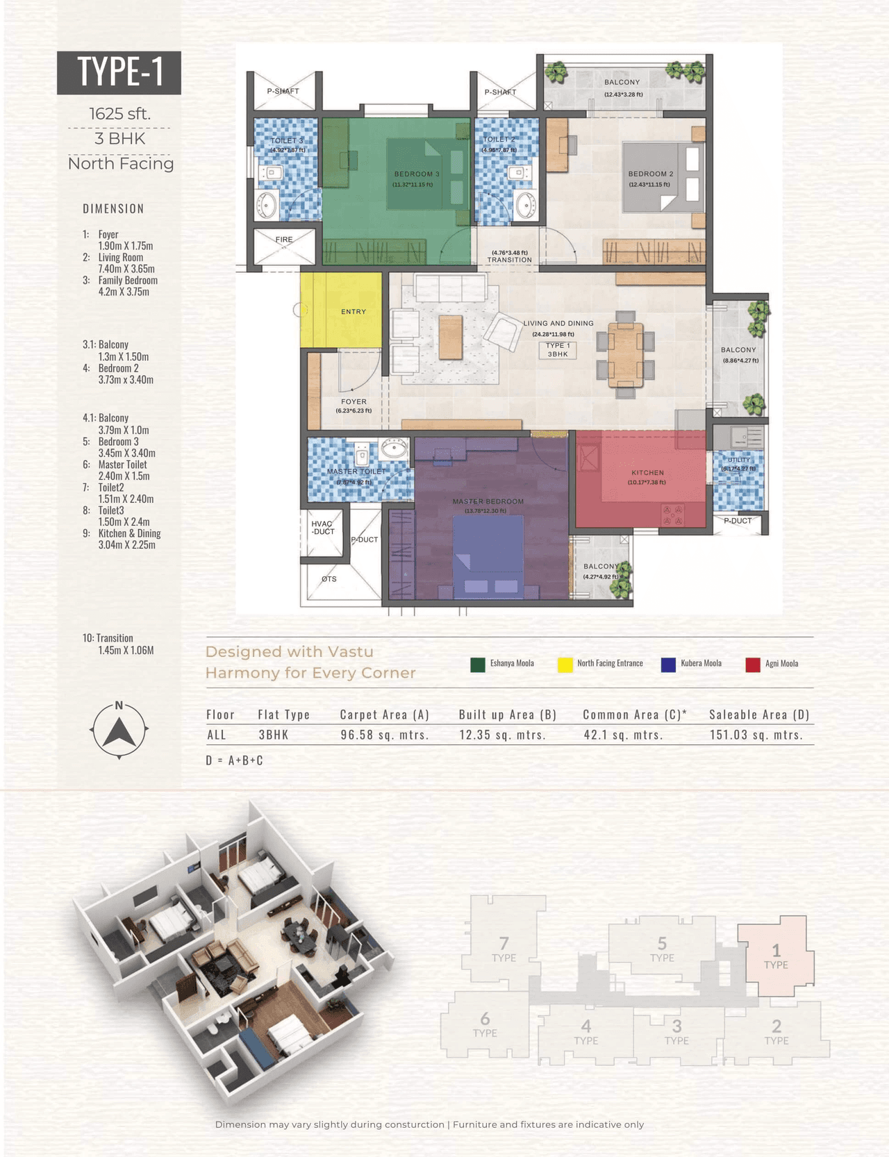 Vanshika Natures Harmony Unit plan - 1202 sq.ft.