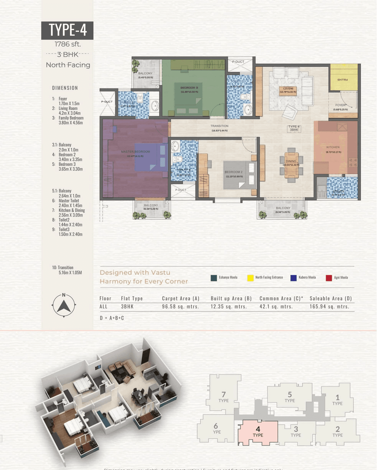 Vanshika Natures Harmony Unit plan - 1321 sq.ft.