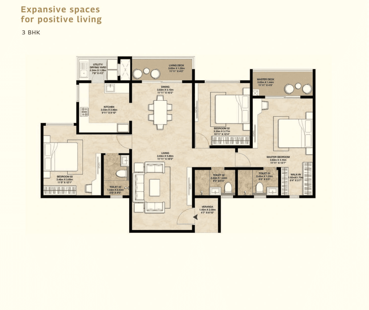 Mahindra NewHaven Unit plan - 1462 sq.ft.