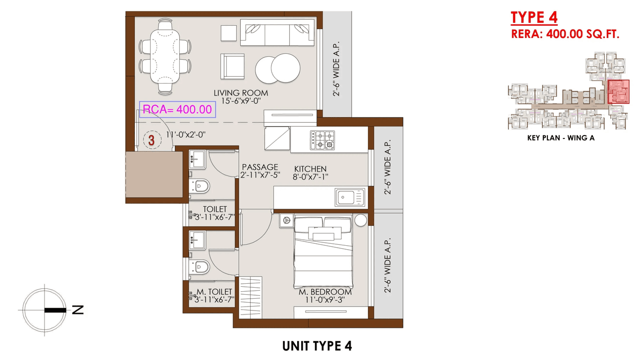 DGS Sheetal Yash Unit plan - 400 sq.ft.