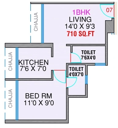 Delta Greens Unit plan - 420 sq.ft.