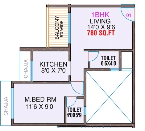 Delta Flora Unit plan - 470 sq.ft.