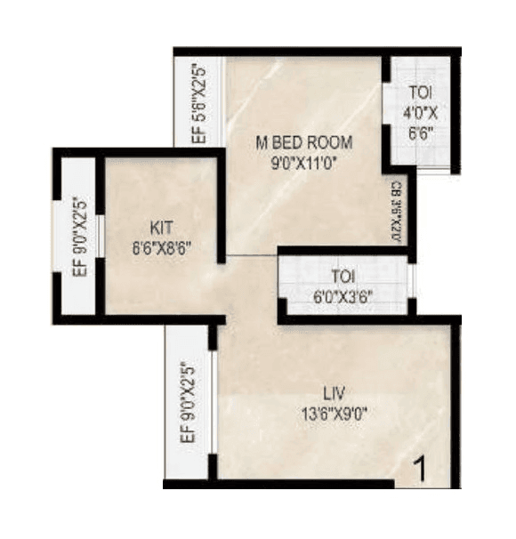 HCS Horizon Unit plan - 401 sq.ft.