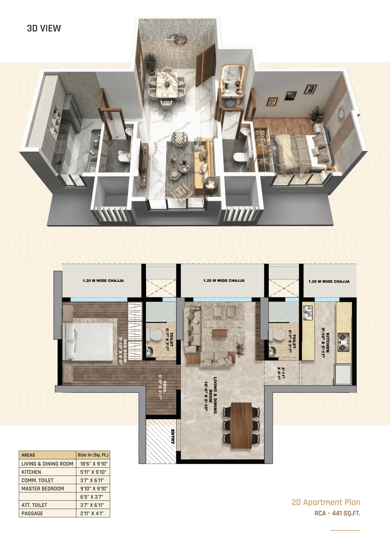 Unit plan - 441 sq.ft.