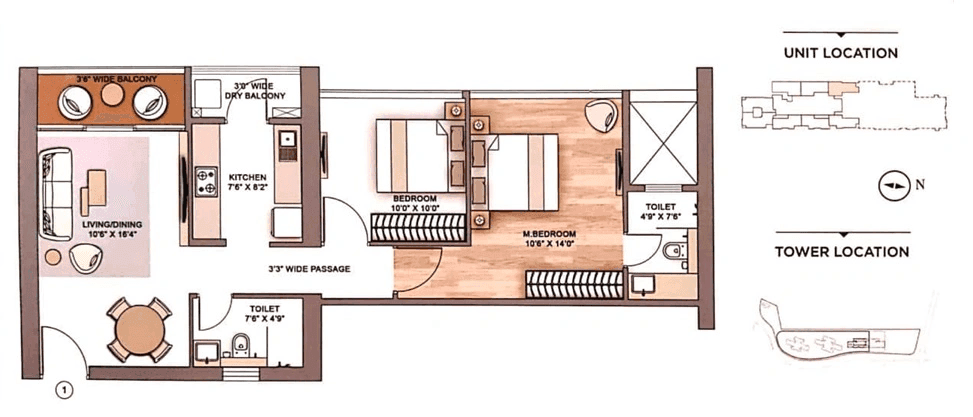 Unit plan - 724 sq.ft.