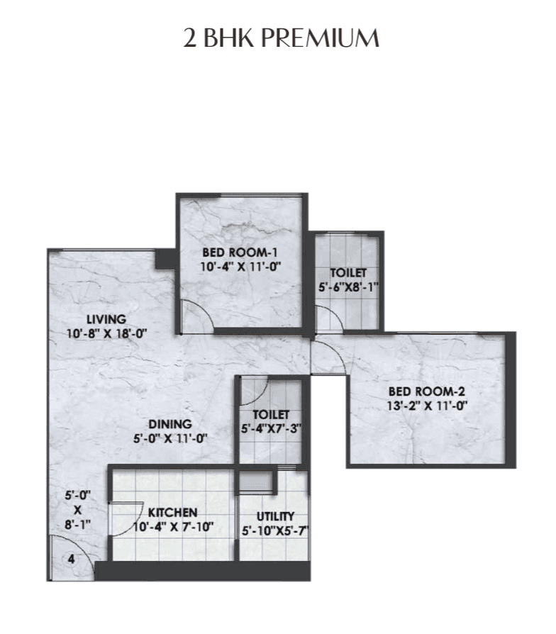 Bhoomi Simana Unit plan - 826 sq.ft.