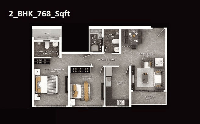Unit plan - 768 sq.ft.