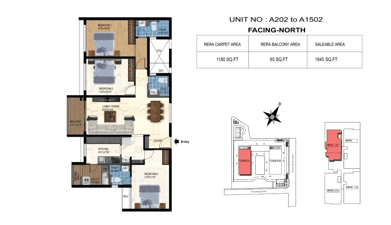 TVS Luxor Unit plan - 1245 sq.ft.