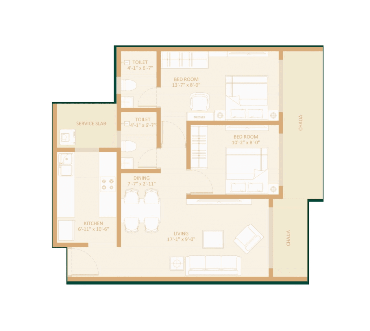 Avant Buzz Unit plan - 567 sq.ft.