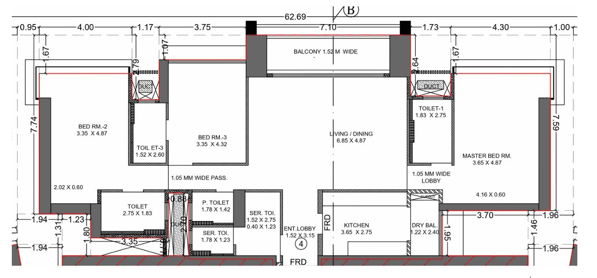 Godrej Avenue Eleven Unit plan - 1674 sq.ft.