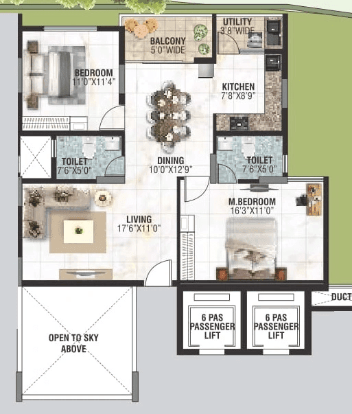 BRR North Excellency Unit plan - 880 sq.ft.