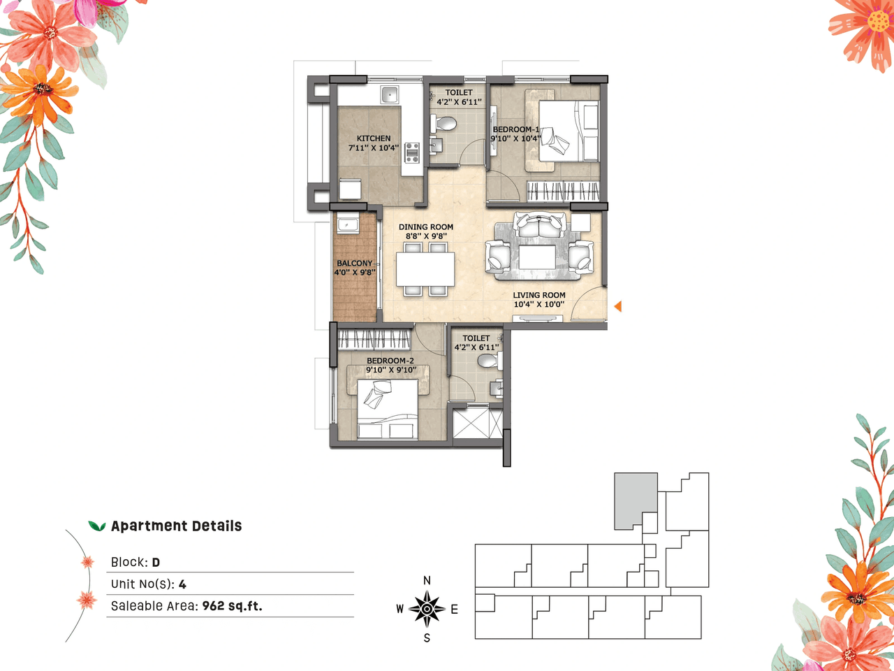 HiLiving Evita Unit plan - 625 sq.ft.