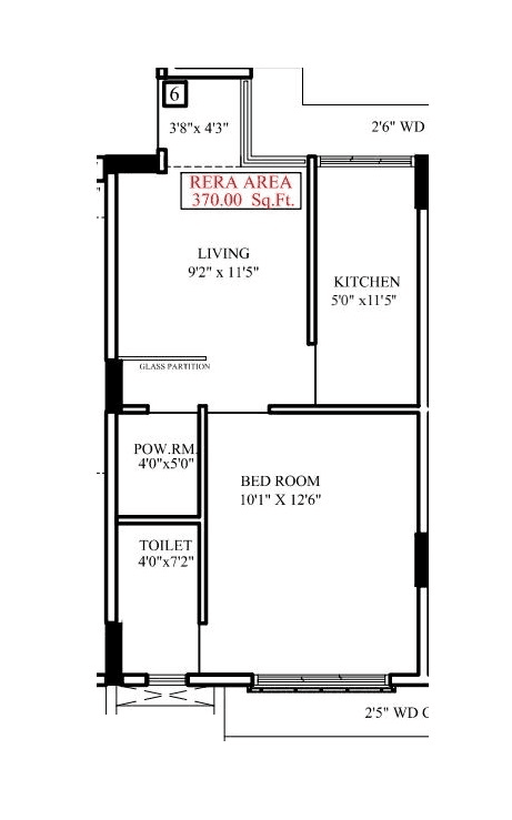 Gagangiri Aerovista Unit plan - 370 sq.ft.