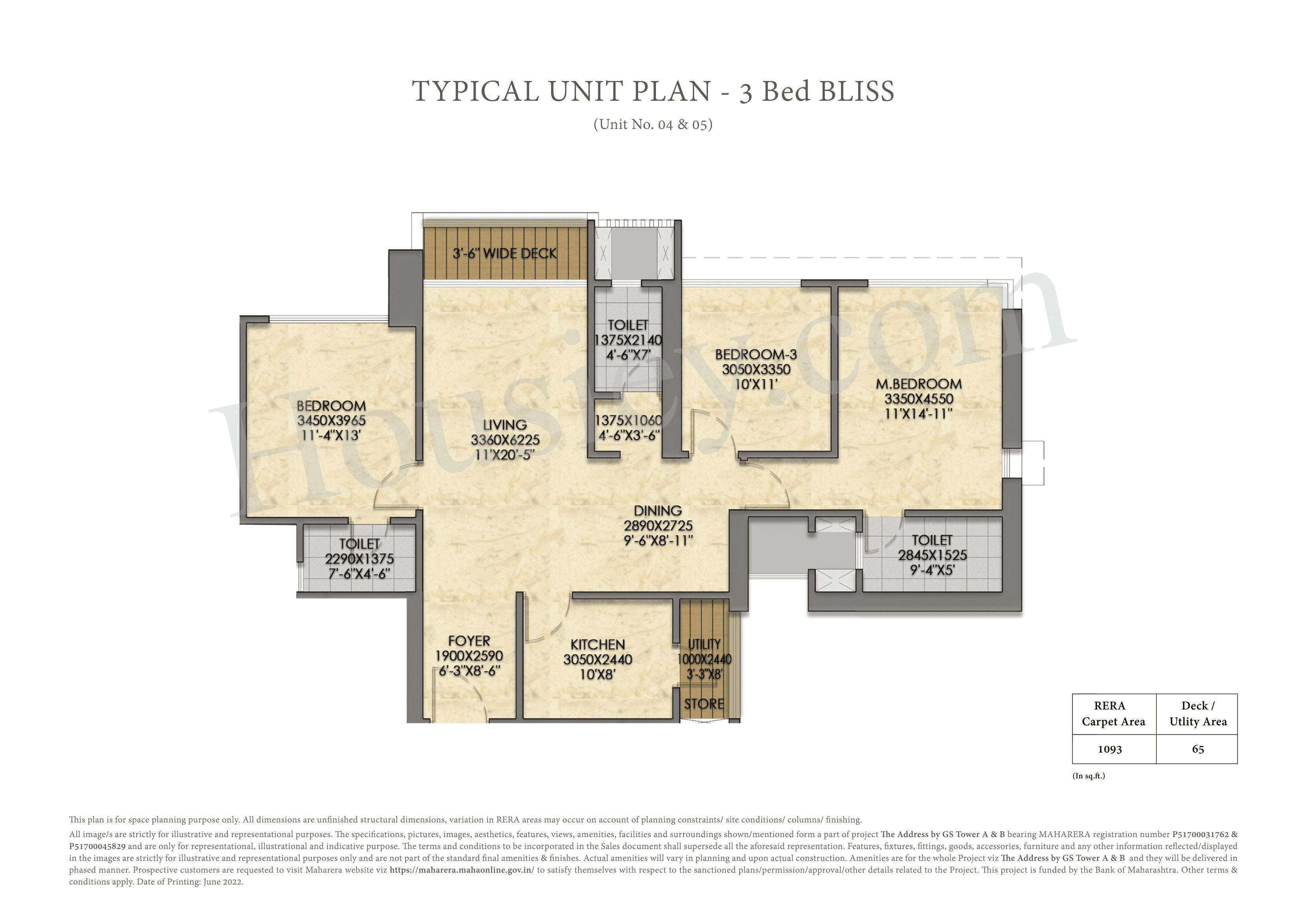 Unit plan - 1093 sq.ft.