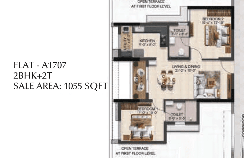 Radiance Solitaire Unit plan - 685 sq.ft.