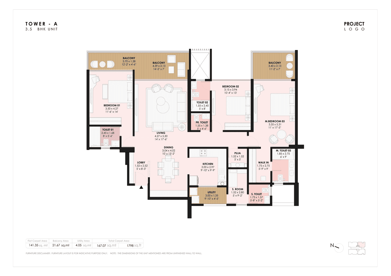 Nyati Elenor Unit plan - 1798 sq.ft.