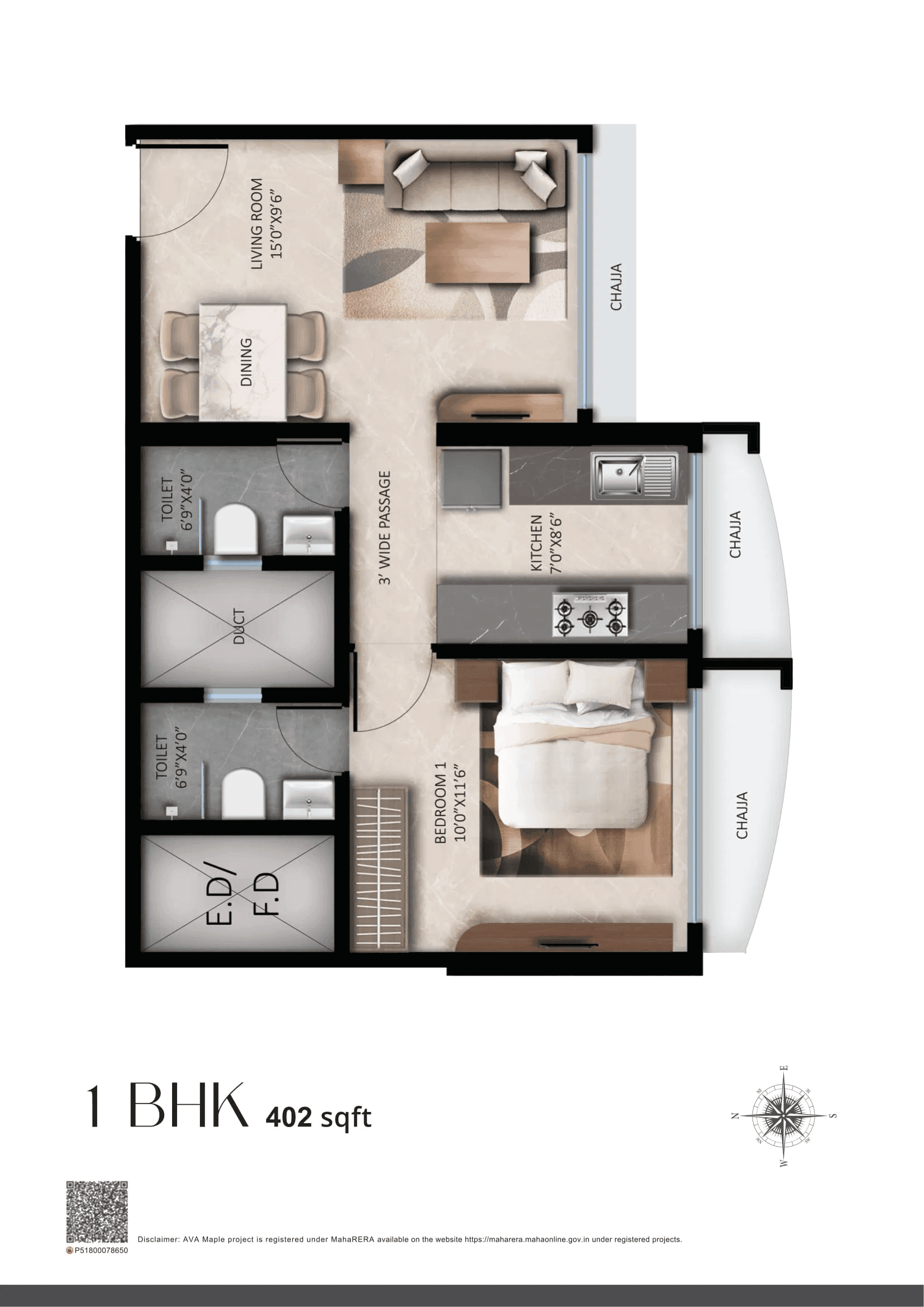 Unit plan - 402 sq.ft.