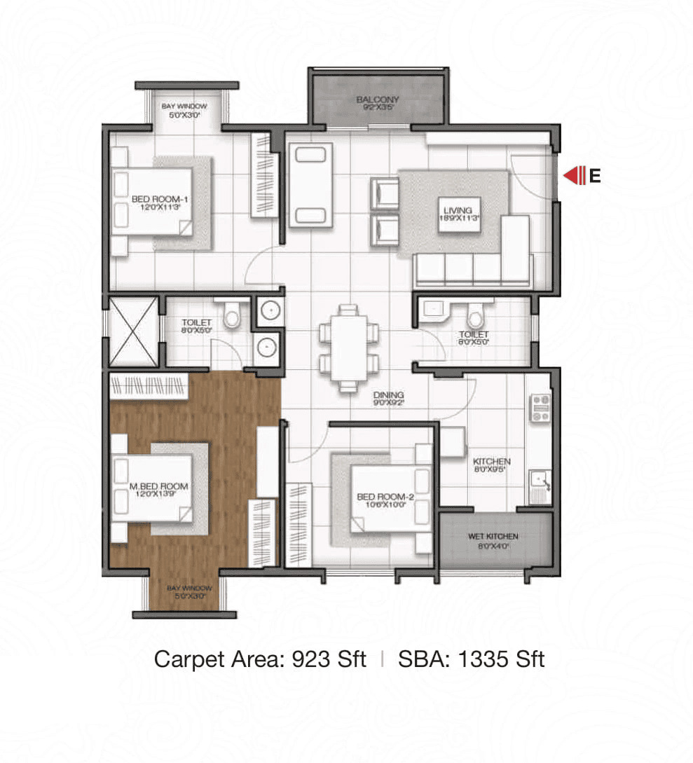 Unit plan - 924 sq.ft.
