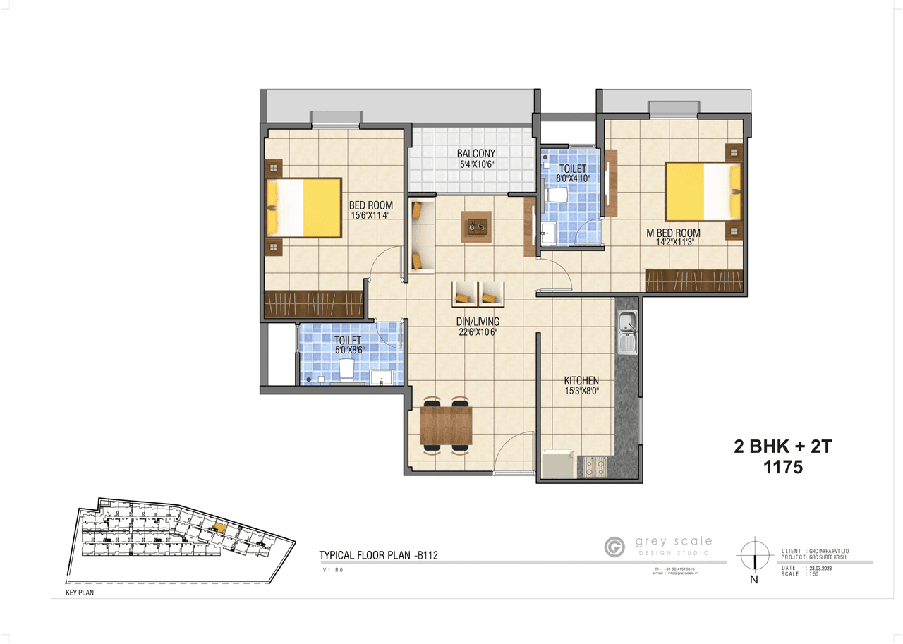 GRC Shreekrish Unit plan - 857 sq.ft.