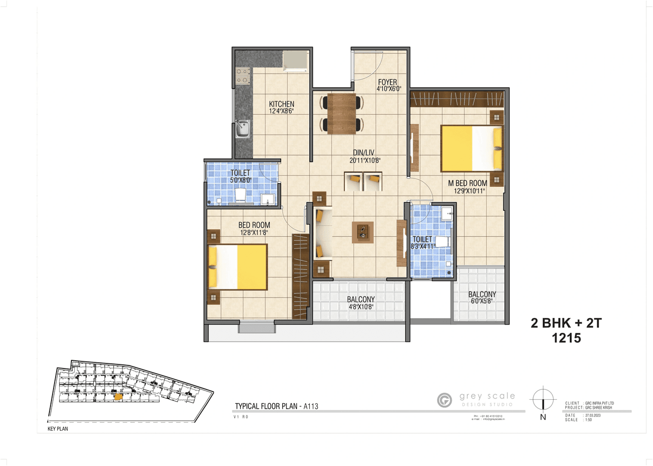 GRC Shreekrish Unit plan - 886 sq.ft.