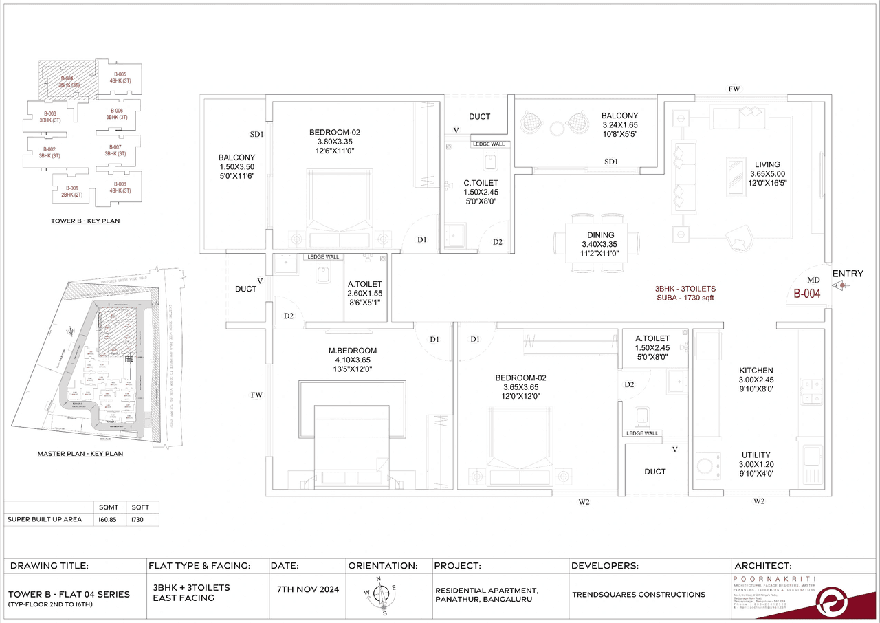Trendsquares Akino Unit plan - 1176 sq.ft.