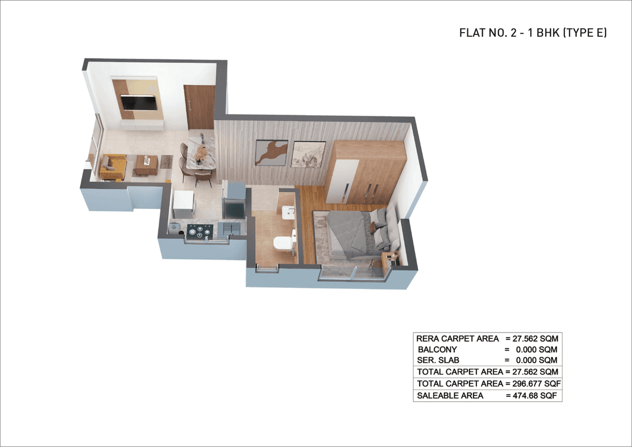 Puraniks Elyra Unit plan - 296 sq.ft.