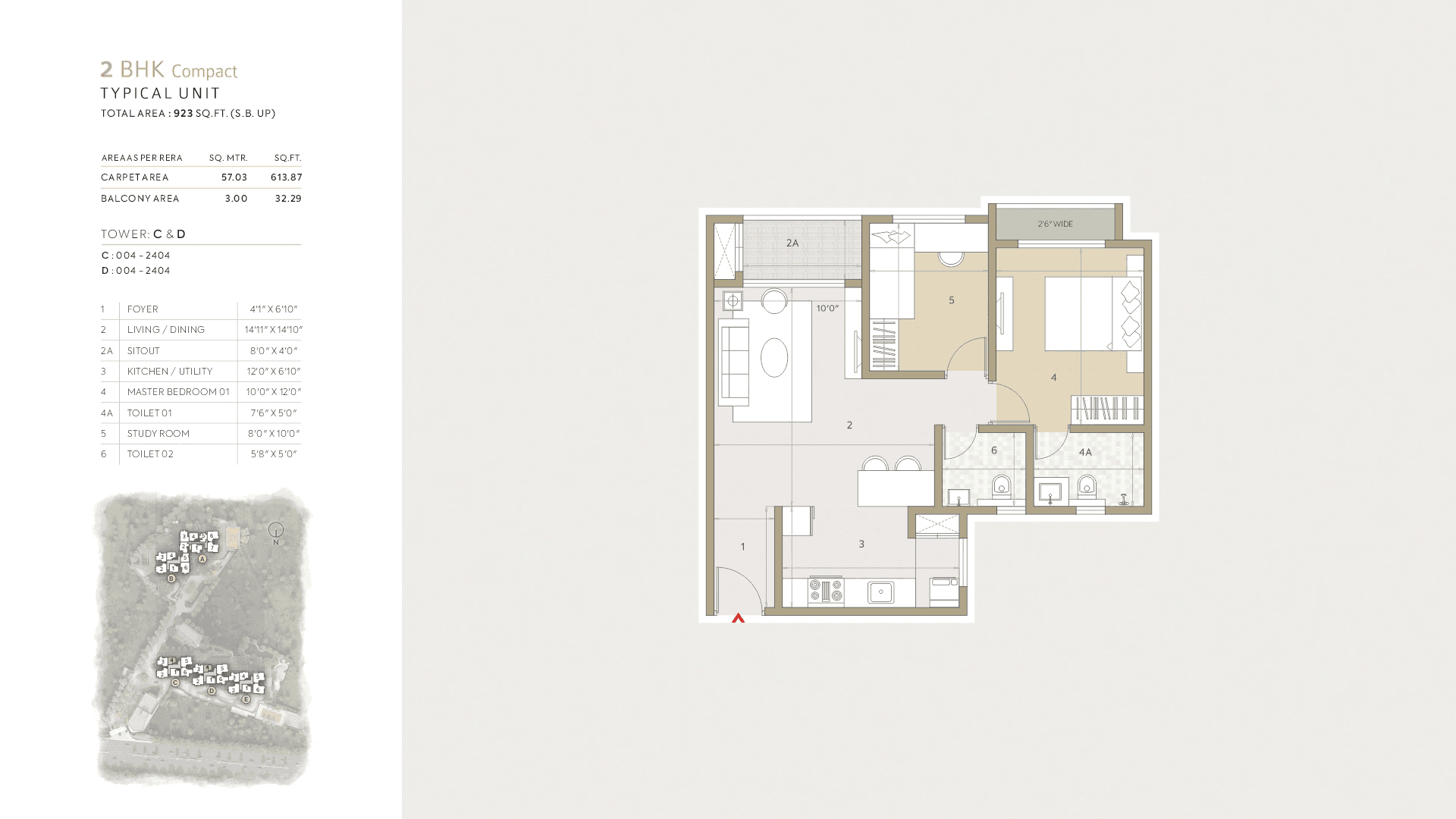 Unit plan - 599 sq.ft.