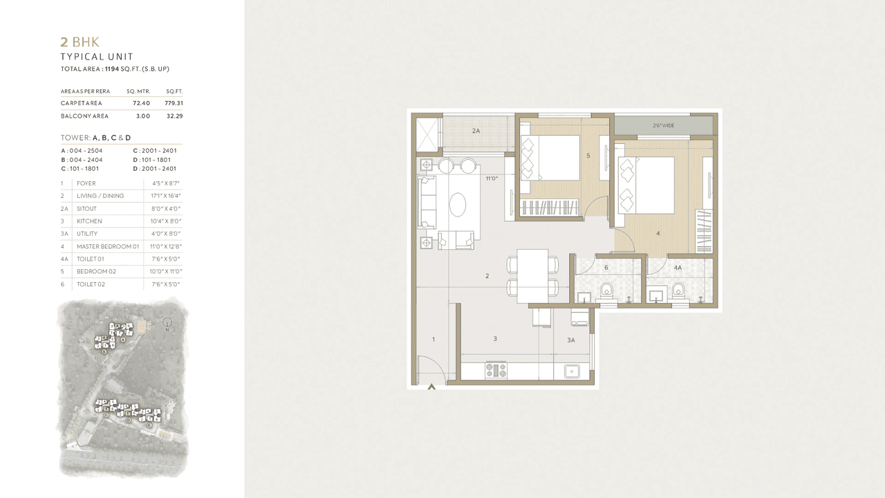 Goyal Orchid Life Unit plan - 776 sq.ft.