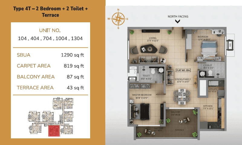 Sapthagiri Nirvana Unit plan - 915 sq.ft.