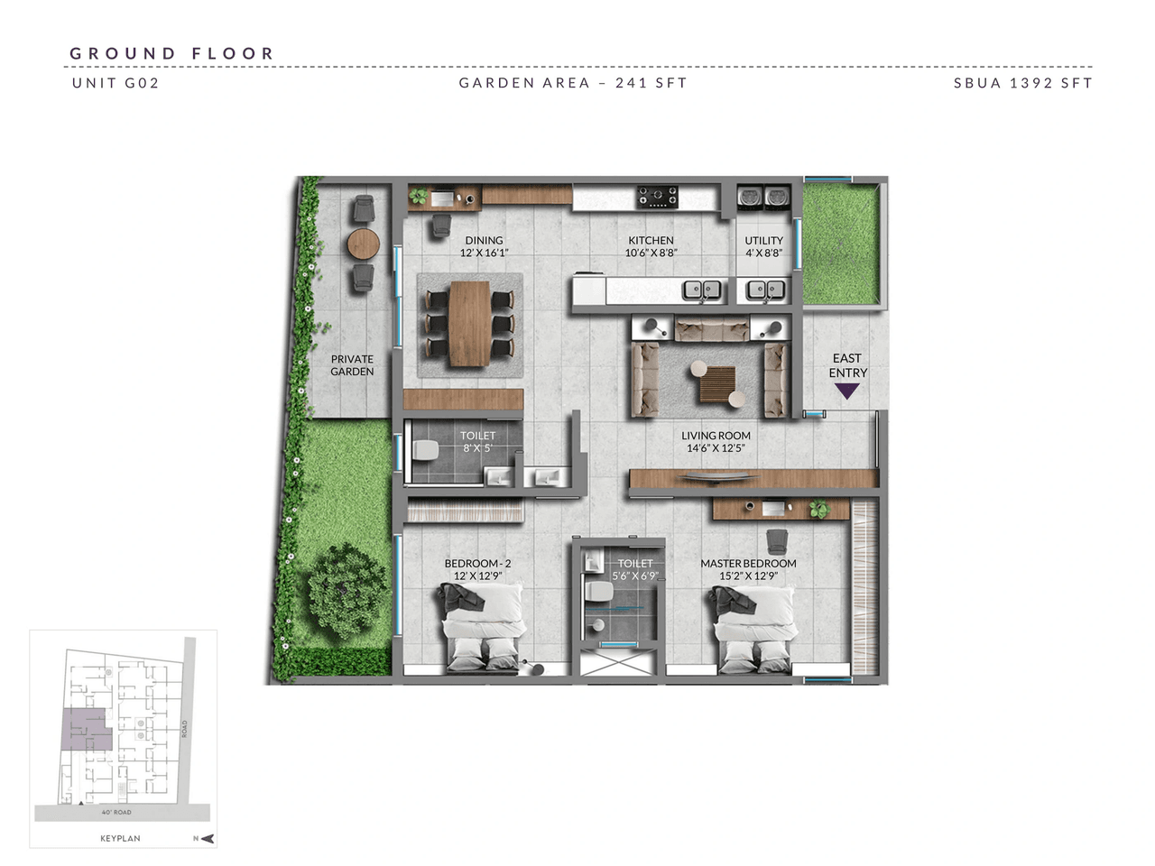 Sentient Heavie Eden Unit plan - 974 sq.ft.