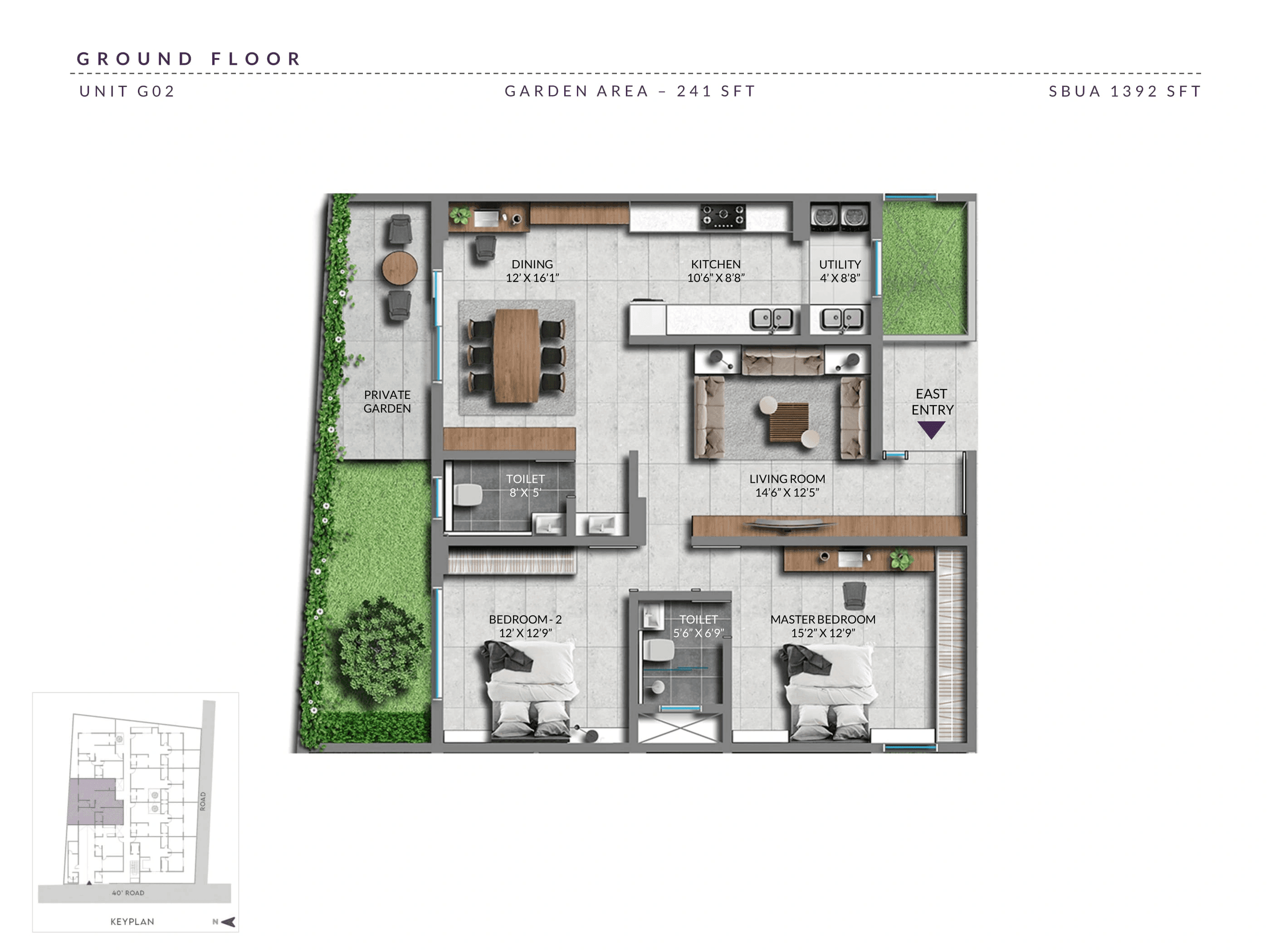 Unit plan - 974 sq.ft.