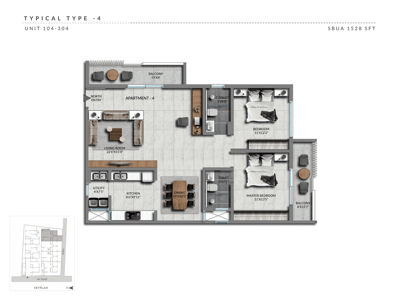 Sentient Heavie Eden Unit plan - 1069 sq.ft.