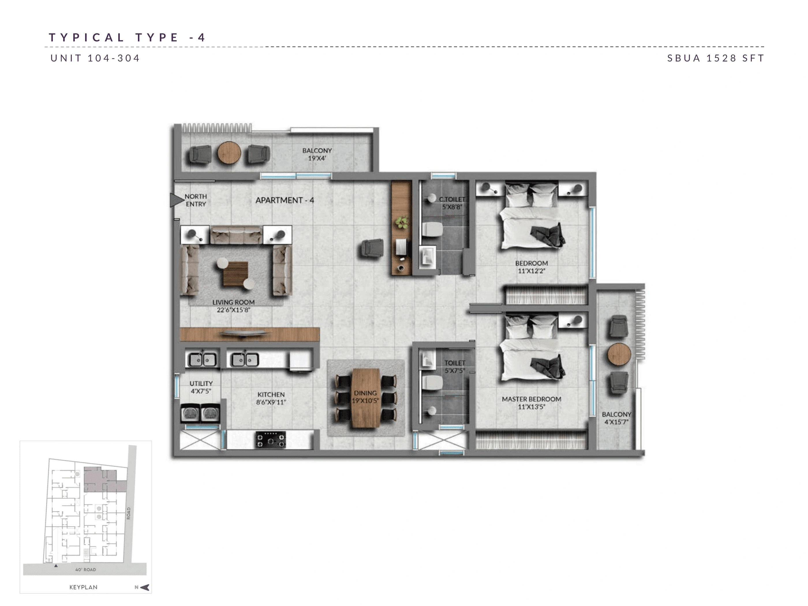 Unit plan - 1069 sq.ft.
