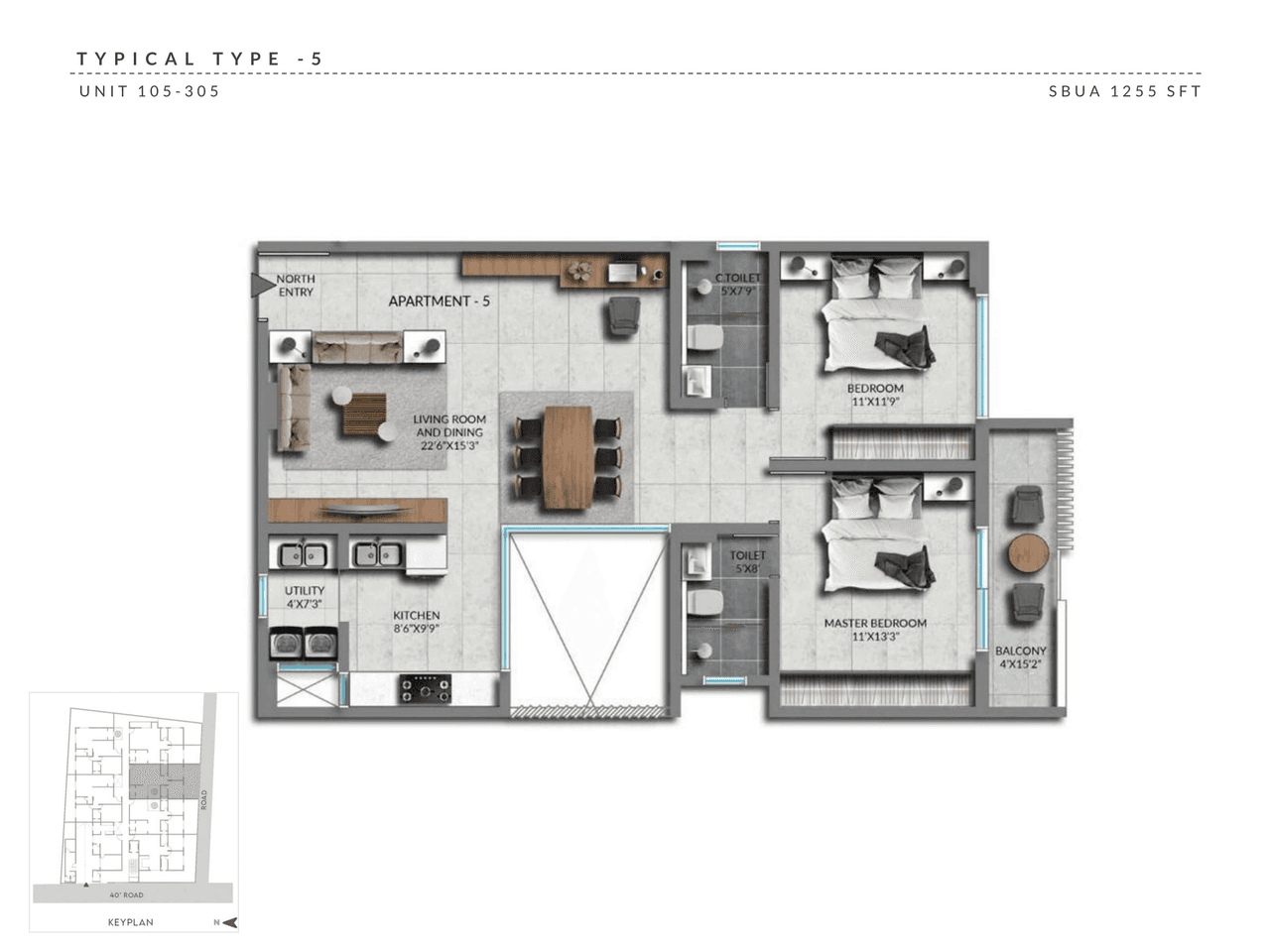 Sentient Heavie Eden Unit plan - 878 sq.ft.