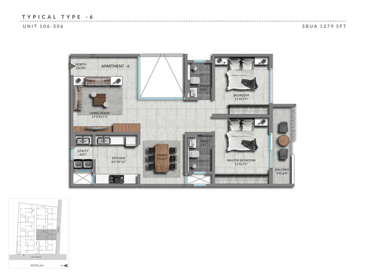 Sentient Heavie Eden Unit plan - 895 sq.ft.