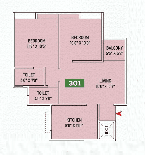 Anshul Unity Unit plan - 617 sq.ft.