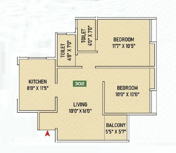 Anshul Unity Unit plan - 627 sq.ft.