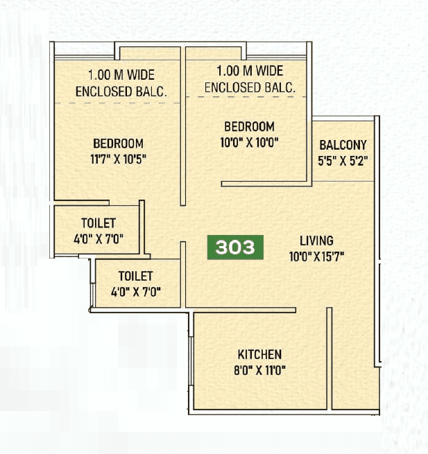 Anshul Unity Unit plan - 635 sq.ft.