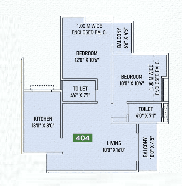 Anshul Unity Unit plan - 758 sq.ft.