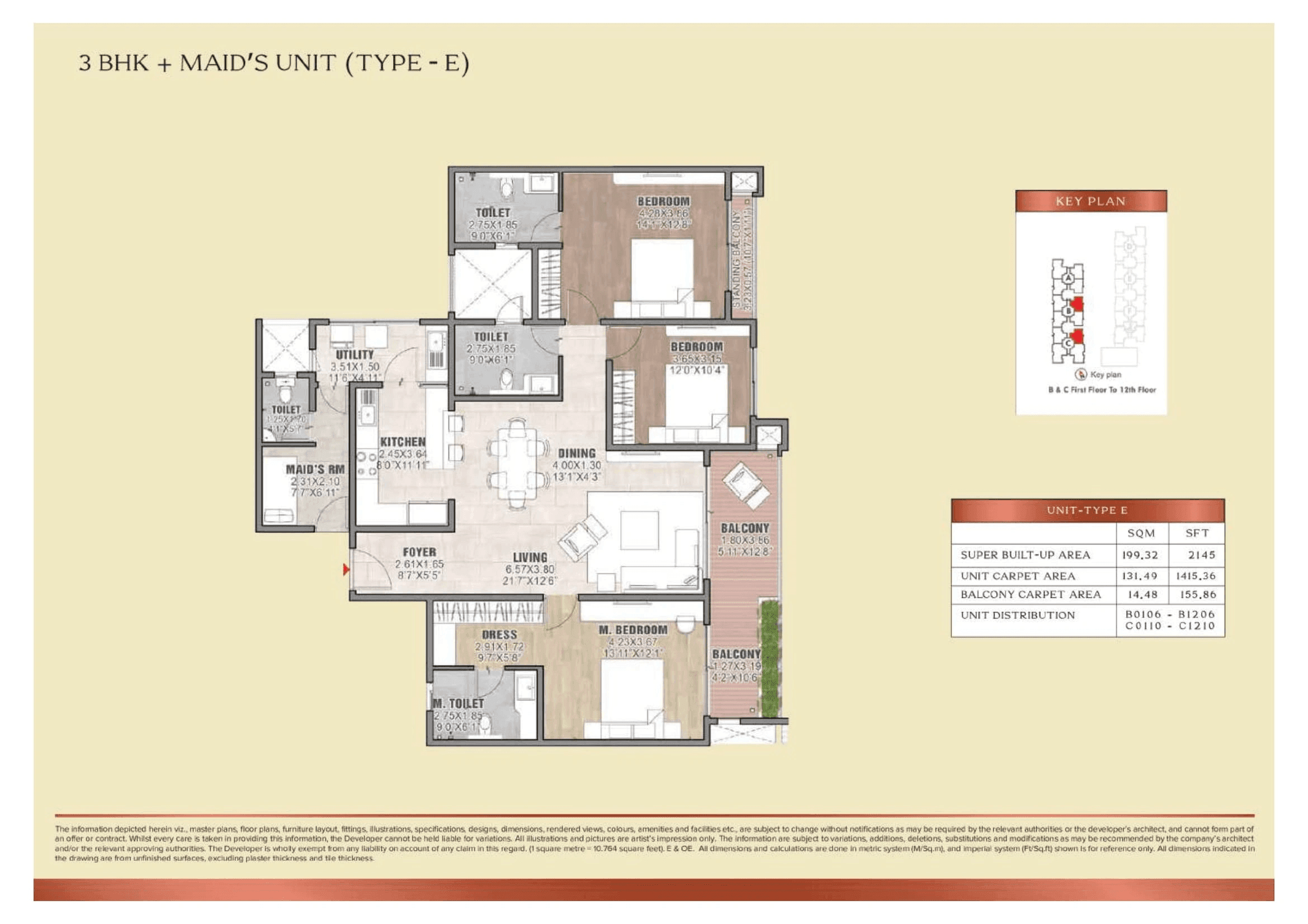 Unit plan - 1415 sq.ft.