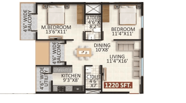 Unit plan - 795 sq.ft.