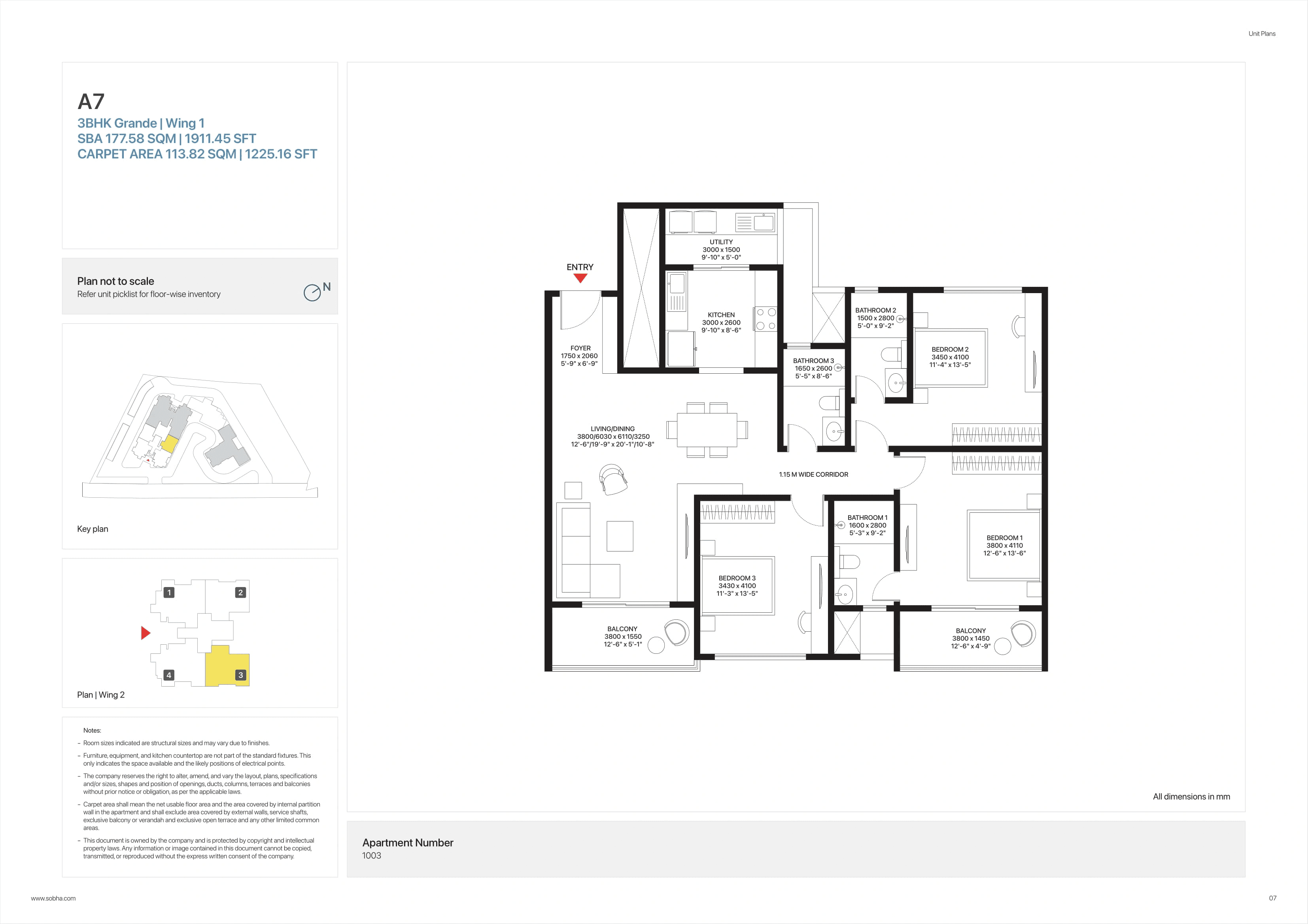Unit plan - 1225 sq.ft.
