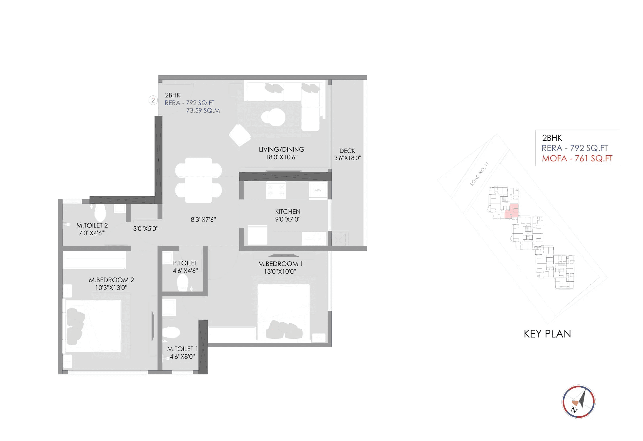 Unit plan - 792 sq.ft.