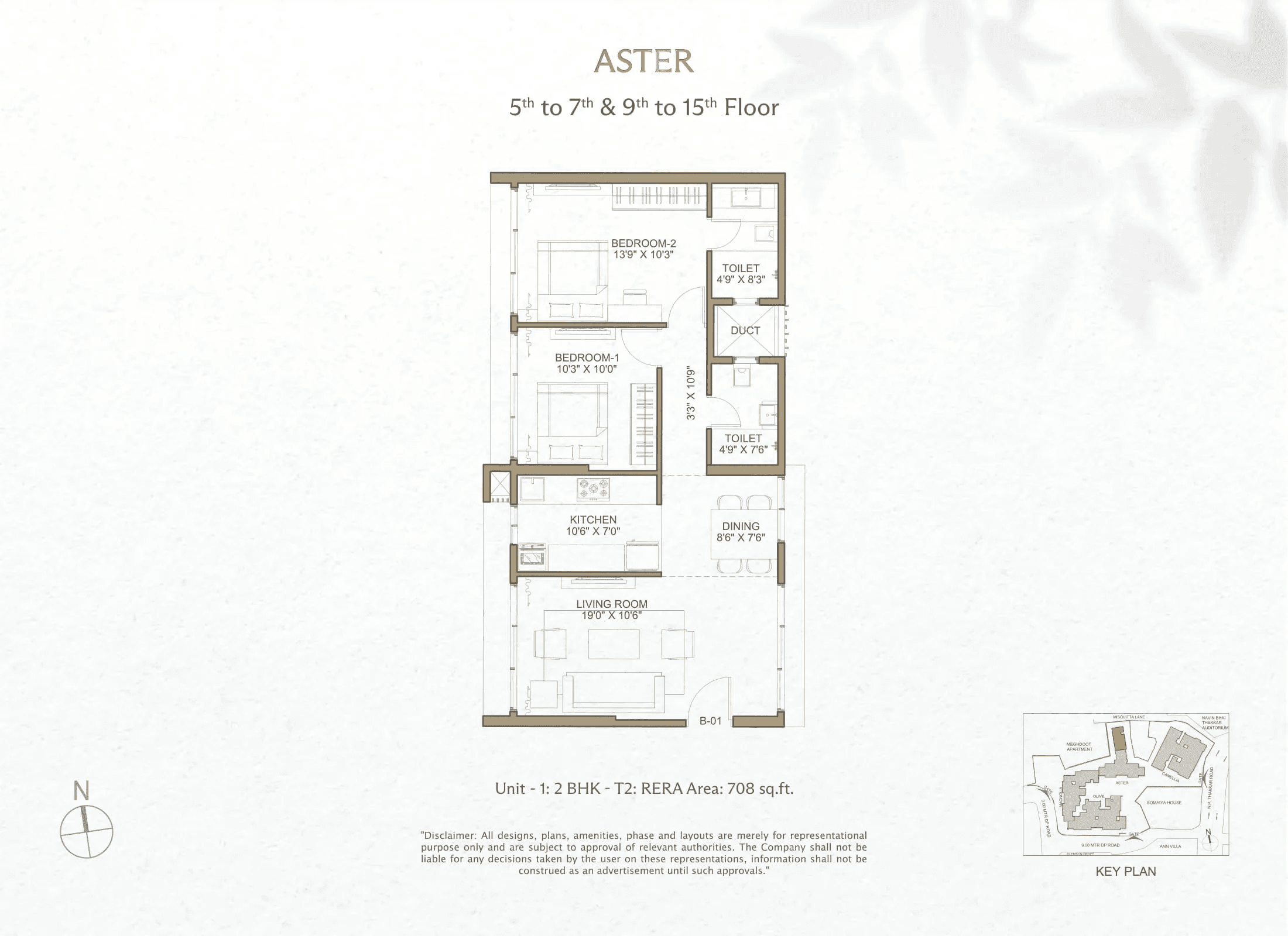 Unit plan - 708 sq.ft.