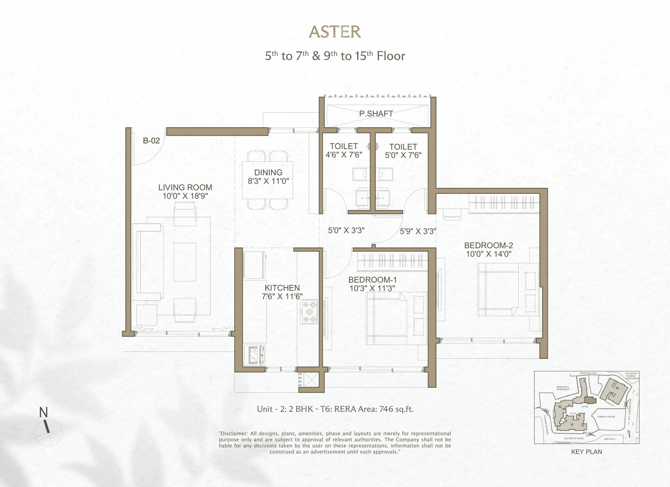 Unit plan - 746 sq.ft.