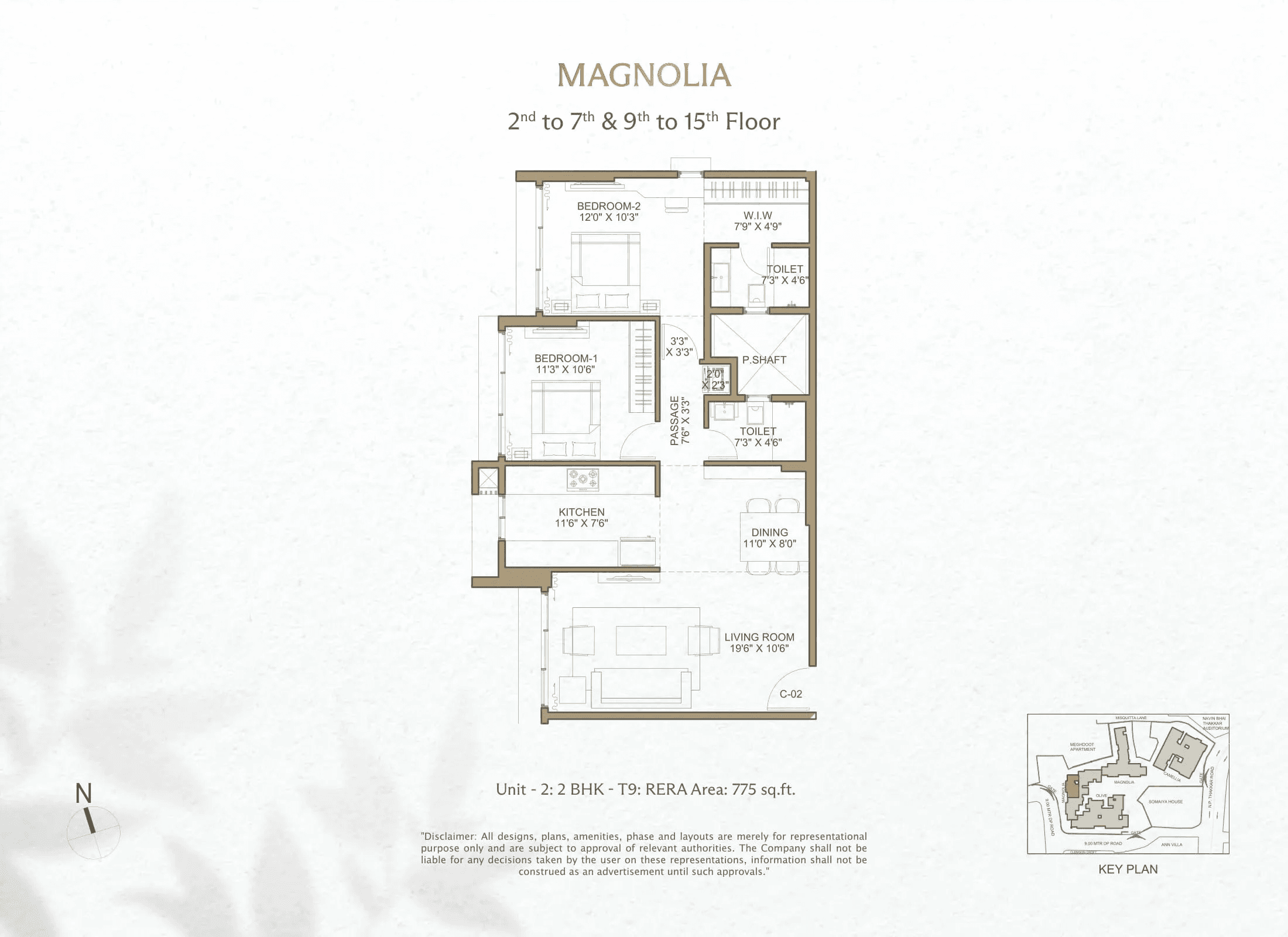 Unit plan - 775 sq.ft.