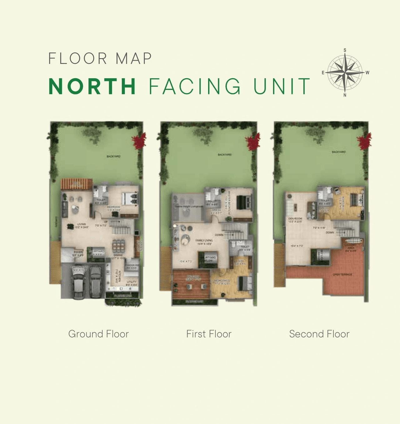 Between The Greens Unit plan - 2458 sq.ft.