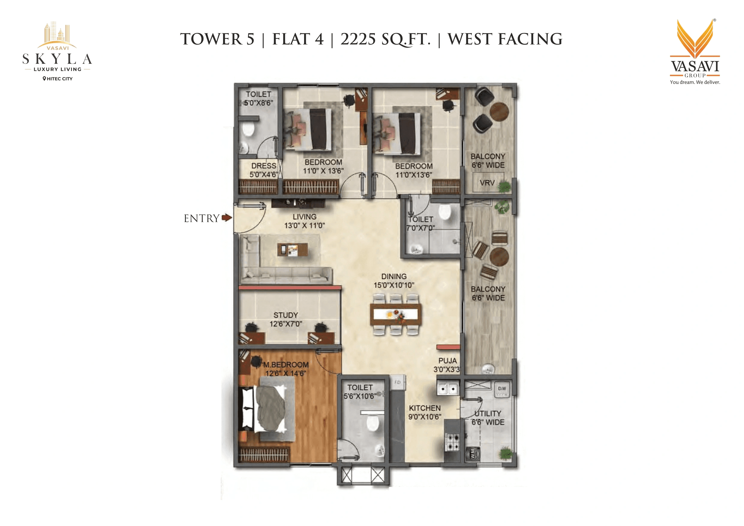 Unit plan - 1268 sq.ft.