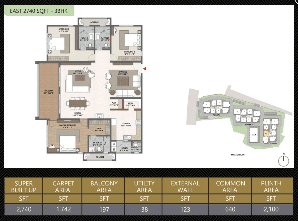 Cybercity Trevita Unit plan - 1742 sq.ft.